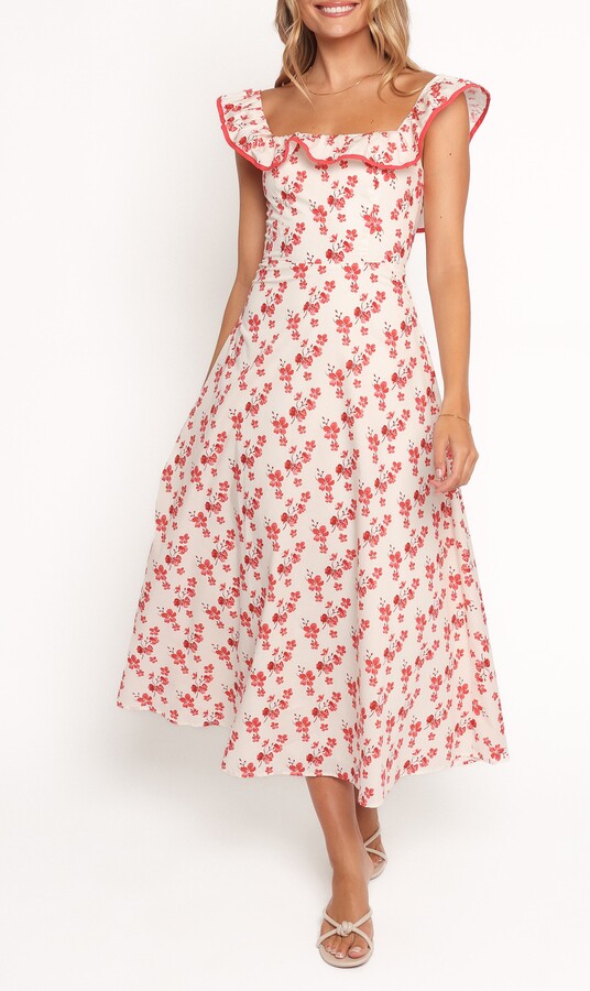 Petal & Pup Lucille Floral Ruffle Cotton Midi Dress
