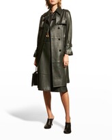 Thumbnail for your product : Kobi Halperin Ezra Belted Leather Trench Coat