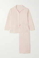 Thumbnail for your product : POUR LES FEMMES Crinkled Cotton-voile Pajama Set - Pink