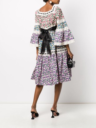 Marc Jacobs Floral Print Crochet Dress