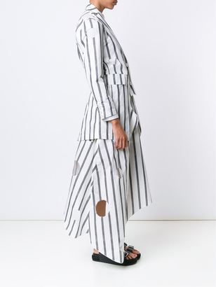 Area Di Barbara Bologna - striped 'Long Holes' blazer - women - Linen/Flax - M