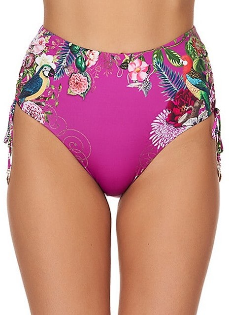 ruched high waisted bathing suit bottoms