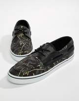 Thumbnail for your product : ASOS DESIGN Boat Shoes In Black Floral Vacation Print