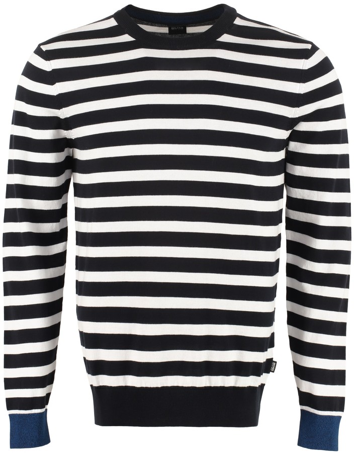 HUGO BOSS Striped Cotton Sweater - ShopStyle