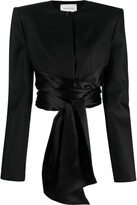 Tie-Front Silk Jacket 