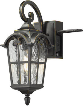 Bloomsbury Market 17 Inch Outdoor Wall Lantern With Built-In Outlet