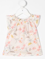 Thumbnail for your product : Bonpoint Floral Print Ruffle-Neck Top