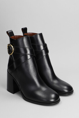 See by Chloe Lyna High Heels Ankle Boots In Black Leather