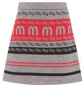 Miu Miu Logo wool-blend knitted skirt 