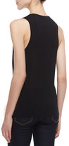 Thumbnail for your product : Neiman Marcus Cusp by Lanis Leather-Front Top, Black