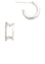 Thumbnail for your product : Tai Double Hoop Pave Earrings