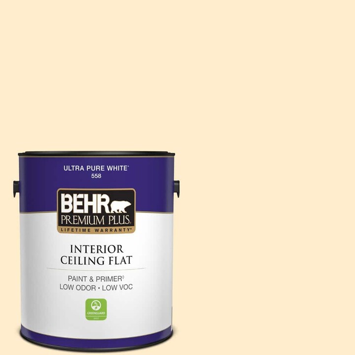BEHR PREMIUM PLUS 1 gal. #320A-2 Provence Creme Ceiling Flat Interior Paint