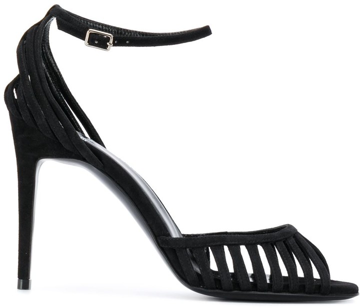 caged heeled sandals