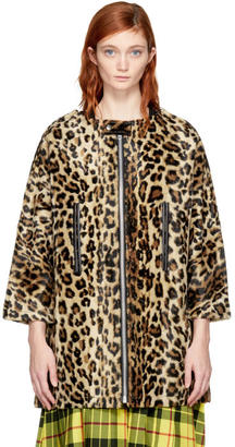 Junya Watanabe Beige and Brown Leopard Coat