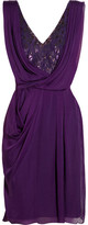 Thumbnail for your product : Matthew Williamson Embellished lace and draped silk-chiffon dress