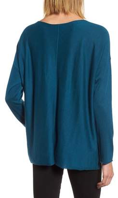 Eileen Fisher Tencel(R) Lyocell Blend High/Low Sweater