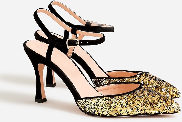 Chanel Black/Gold Iridescent Leather Cap Toe T-Strap Platform Sandals Size  37.5 - ShopStyle