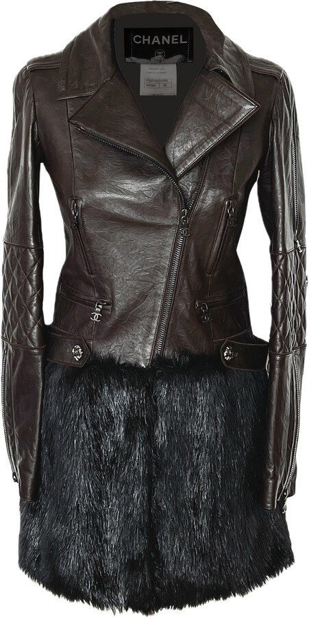 Chanel 16k$ New Arctic Polar Odyssey Runway Leather Jacket 36 Fr