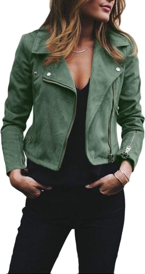 green suedette jacket