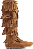 Thumbnail for your product : Minnetonka Fringed Suede Knee Boots with Studs