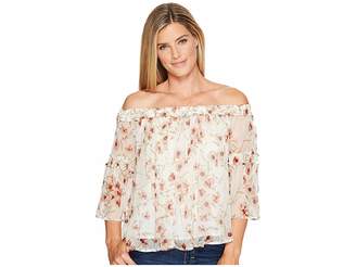 Lucky Brand Shirred Off Shoulder Top