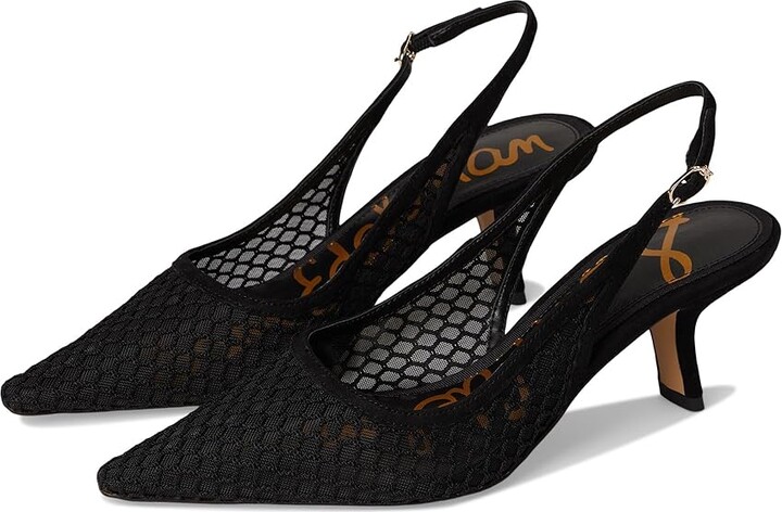 Sam Edelman Bianka Sling Mesh 3 High Women's Heels Black : 6 M, Leather/Rubber