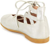Thumbnail for your product : Aquazzura Belgravia Baby Leather Ballerina Flat, Silver, Youth