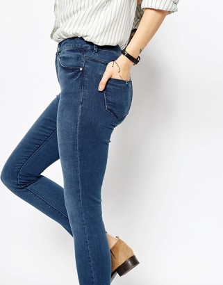 ASOS Ridley High Waist Skinny Ankle Grazer Jeans in Florence Blue Wash