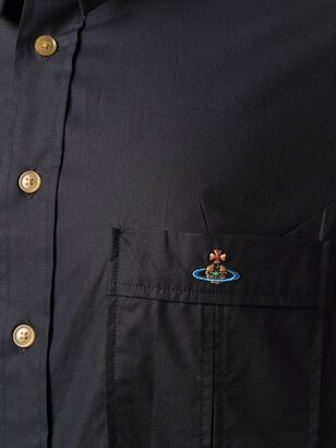 Vivienne Westwood Embroidered-Logo Button-Up Shirt