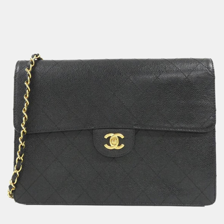 Chanel Black Calf Leather Shoulder Bag