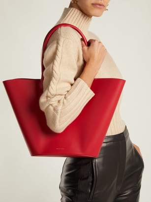 Mansur Gavriel Triangle Leather Tote - Womens - Red