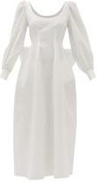 Thumbnail for your product : Brock Collection Exaggerated-bow Slubbed Cotton-blend Dress - White