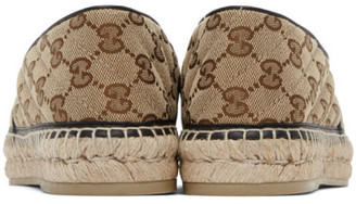 Gucci Beige Quilted Canvas GG Espadrilles
