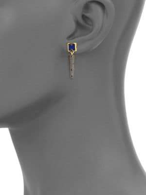 Freida Rothman Modern Mosaic Lapis Drop Earrings