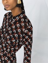 Thumbnail for your product : Diane von Furstenberg Geometric-Print Long-Sleeved Mini Dress
