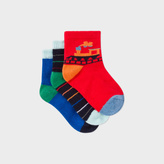 Thumbnail for your product : Paul Smith Baby Boys' Multi-Colour 'Dino, Train And Stripe' Sock Set