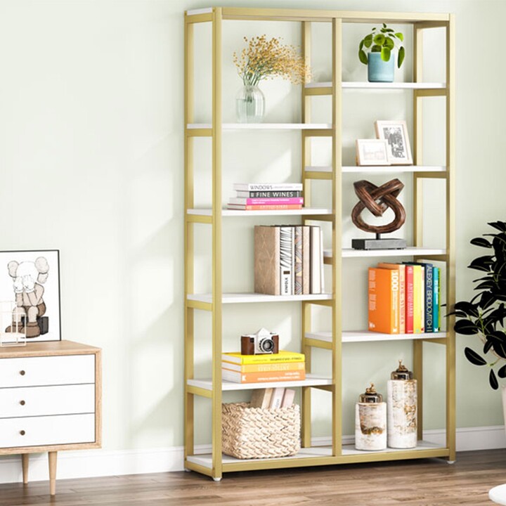 Farfarview Gold Bookshelf Tall Etagere Bookcase for Living Room ShopStyle