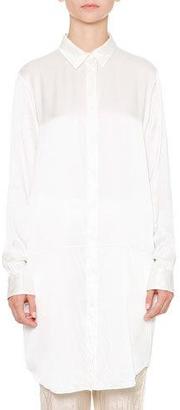Jil Sander Abalar Long-Sleeve Knee-Length Tunic/Dress, Off White
