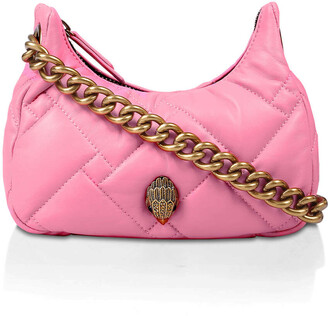 Kurt Geiger Women's Hobo Bag Pink Leather Kensington Soft - ShopStyle