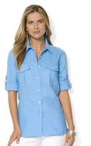 Thumbnail for your product : Lauren Ralph Lauren Rolled-Sleeve Linen Workshirt