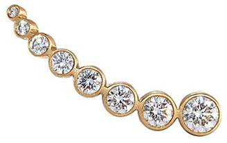 Sophie Bille Brahe 'Croissant Claire' diamond 18k yellow gold single climber earring