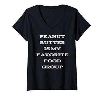 Butter Shoes Womens Peanut Is My Favorite Food Group V-Neck T-Shirt