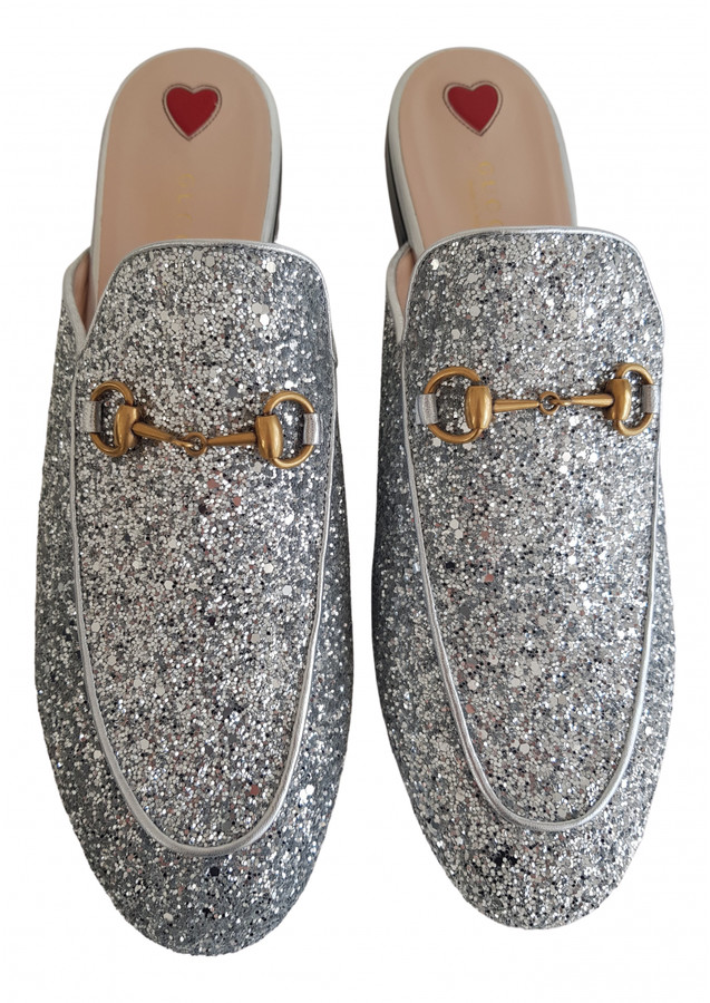 gucci princetown silver