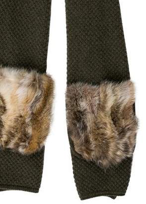 Inverni Fox Fur-Trimmed Scarf