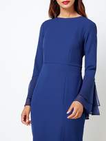 Thumbnail for your product : Issa Aimee Frill Sleeve And Hem Fitted Dress