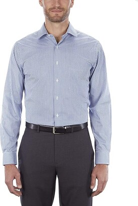 Van Heusen Men's Dress Shirt Regular Fit Flex Collar Check (Granite) Men's Long Sleeve Button Up