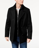 Thumbnail for your product : Kenneth Cole Men's Double Breasted Wool Blend Peacoat with Bib