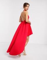 Thumbnail for your product : True Violet extreme high low mini dress in red