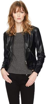 GUESS Women's Kate Flirty Faux-Leather Jacket