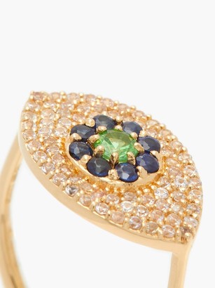 Ileana Makri Blossom Drops Eye Sapphire & 18kt Gold Ring - Yellow Gold